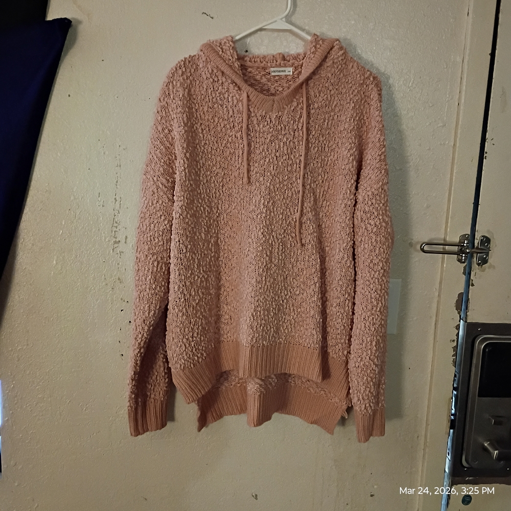 Cozy Popcorn Knit Hoodie Sweater - Pink